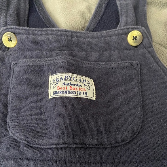 Baby Gap Button Down Overalls Navy 12-18M - Picture 3 of 6